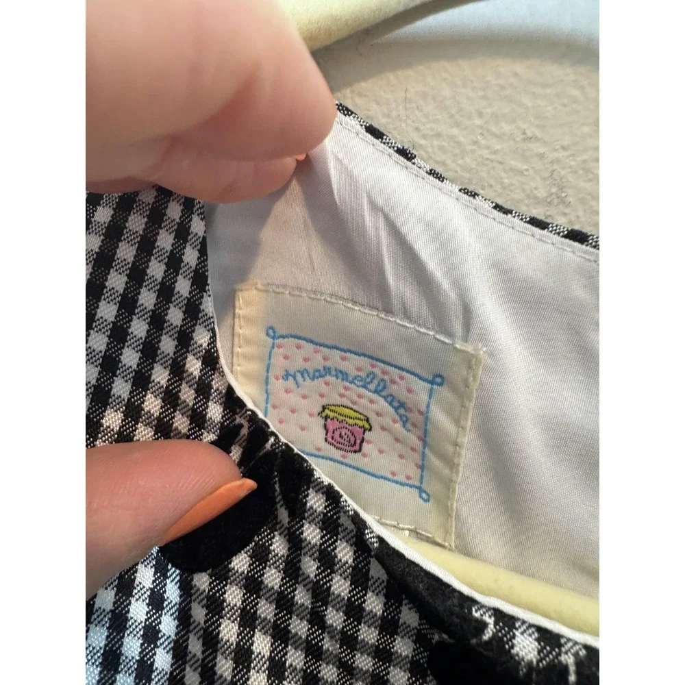 Marmellata Dress Girls 3T Black White Gingham‎ Floral Sleeveless Sash Bow Party